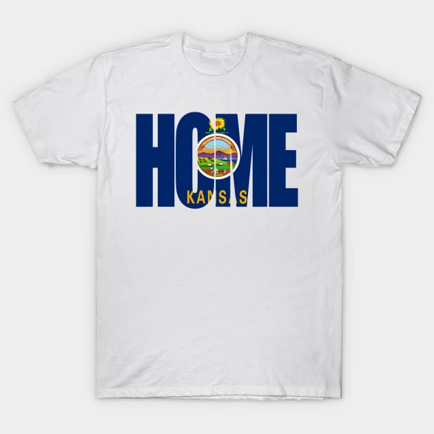 Kansas Home - State Flag T-Shirt by DonDota